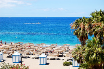 Beach of the luxury hotel, Tenerife island, Spain