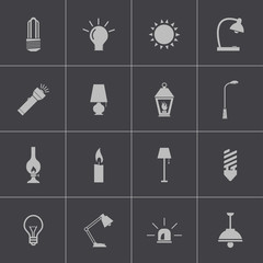 Vector black light icons set