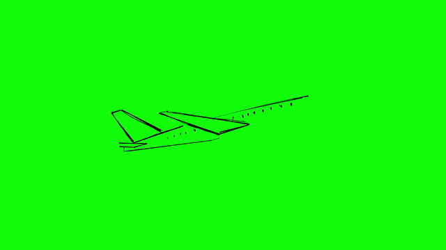 Animation of slowly appearing white aeroplane