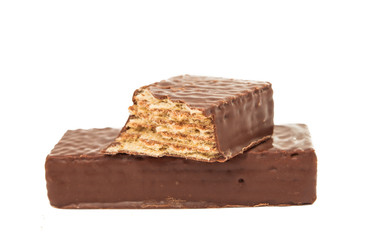 Broken chocolate waffles