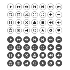 Set of audio and video symbols