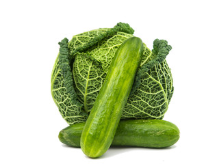 savoy cabbage and cucumber
