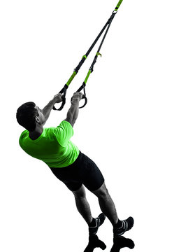 Man Exercising Suspension Training  Trx Silhouette