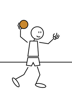 Stick figure handball