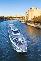 Pleasure boat on the Moskva River. Moscow, Russia © andrew