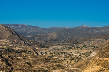 Colca Canyon in the peruvian Andes at Arequipa Peru