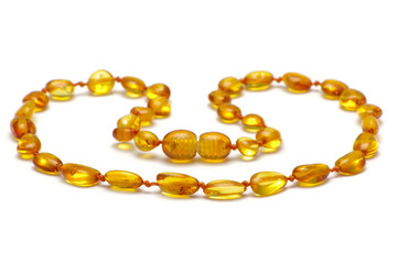 Baltic amber necklace, yellow model