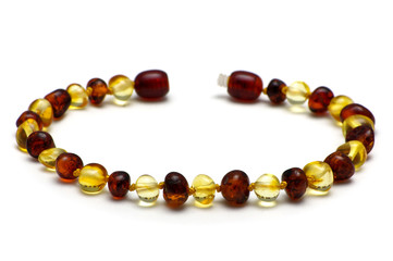 Baltic amber bracelet, multicolor model