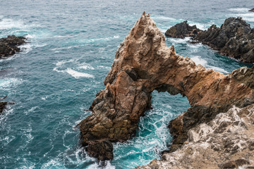 cliffs near the sea in the peruvian coast at puerto inca  Peru