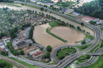 Stadion am Steg Hochwasser