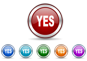yes icon vector set