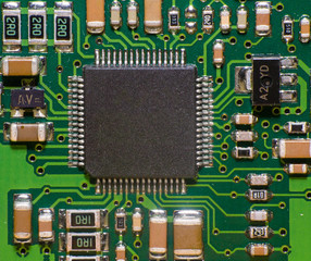 Macro view of processor microchip