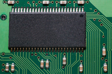 Macro view of processor microchip
