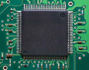 Macro view of processor microchip