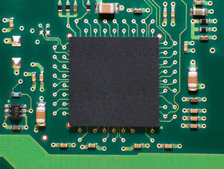 Macro view of processor microchip