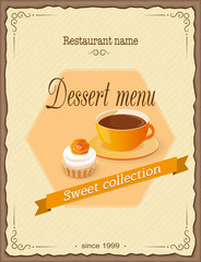 dessert menu with coffee