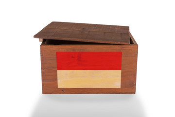 Wooden crate isolated on a white background