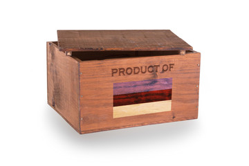 Wooden crate isolated on a white background
