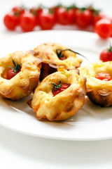 cakes with cherry tomatoes