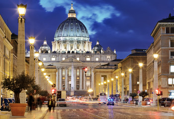 St. Peter, Via della Conciliazione, Rome - obrazy, fototapety, plakaty