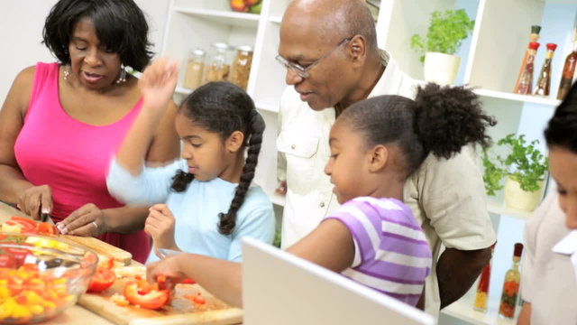 Busy Ethnic Family Kitchen Mom Wireless Tablet