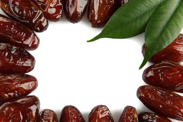 Dried dates isolated on white