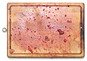 bloody on the cutting board