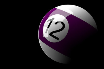 Billiard ball isolated on white