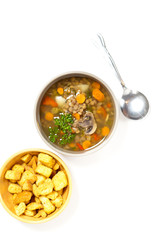 A cup of lentil soup