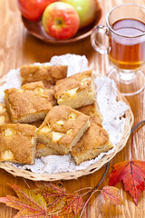 Pieces of an apple cake