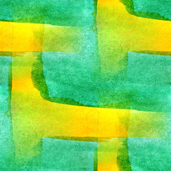 abstract green, yellow watercolor seamless texture hand painted