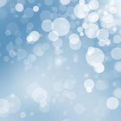 Transparent blue and white Christmas bokeh balls illustration