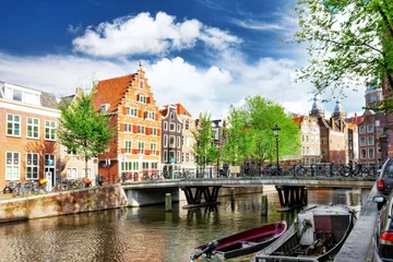 Foto op Aluminium Amsterdam with canal in the downtown,Holland. © BRIAN_KINNEY