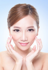 attractive skin care woman face