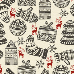 Vector Seamless Winter Pattern