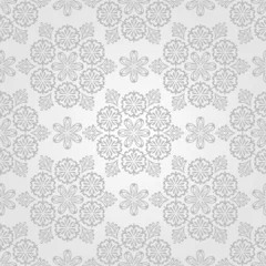 Gordijnen Vector Seamless Christmas Pattern with Snowflakes © alexmakarova