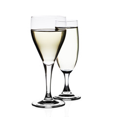 Glasses of white wine