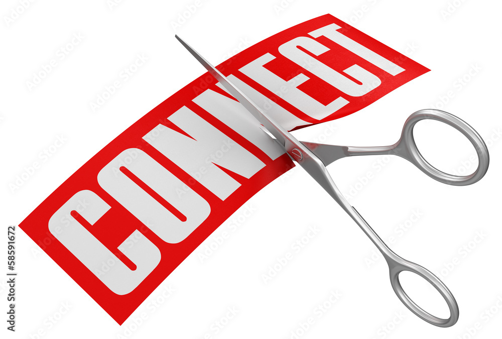 Poster scissors and connect (clipping path included)