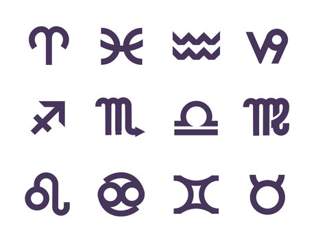 Zodiac symbols. Vector format
