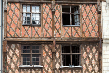 Half-timbered house in Tours, Loire Valley, France