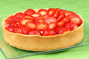 Strawberry and custard tart
