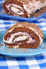 Chocolate swiss roll cake