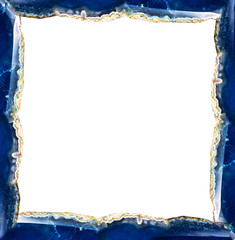 blue agate frame isolated on white
