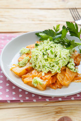 braised cabbage with rice