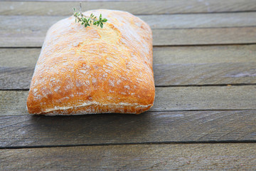 homemade  cheese ciabatta with herbs