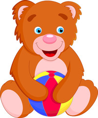 bear and ball cartoon