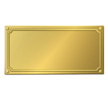 Metallschild, gold
