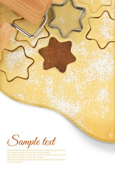 Making star cookies with cookie cutter