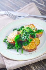 sweet potato with spinach