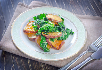 sweet potato with spinach